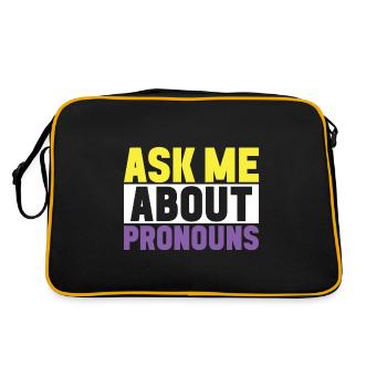 Non Binary Pride Genderqueer - Retro Bag - black/gold - Back