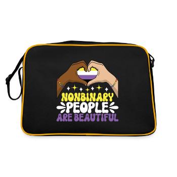 Non Binary Pride Genderqueer - Retro Bag - black/gold - Back