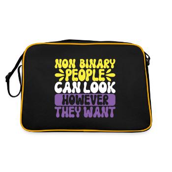 Non Binary Pride Genderqueer - Retro Bag - black/gold - Back