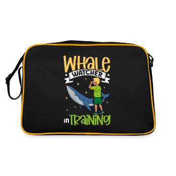 Whale Watcher in Training - Walbeobachtung - Retro Tasche - Schwarz/Gold - Hinten