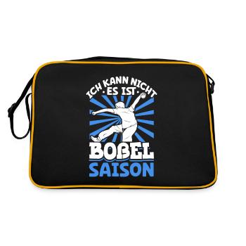 Ich kann nicht es ist Boßel Saison - Bosseln - Retro Tasche - Schwarz/Gold - Hinten