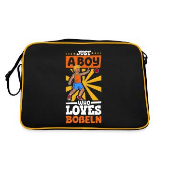 Juste un garçon qui aime Boßeln - Sac Retro - noir/or - Dos