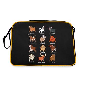 Différentes vaches Kawaii - Sac Retro - noir/or - Dos