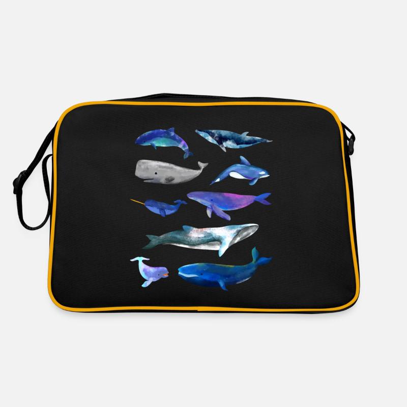 Dessins aquarelles de baleines - Baleines Sac Retro