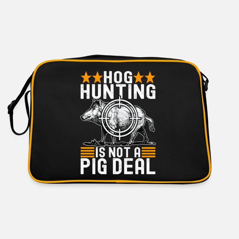 Jäger Wildschwein Jagen Retro Tasche