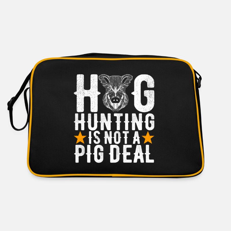 Jäger Wildschwein Jagen Retro Tasche