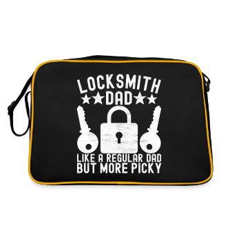 Schlüsseldienst Locksmith Dietrich - Retro Tasche - Schwarz/Gold - Hinten