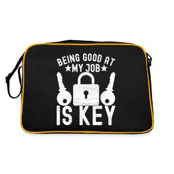 Schlüsseldienst Locksmith Dietrich - Retro Tasche - Schwarz/Gold - Hinten