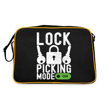 Schlüsseldienst Locksmith Dietrich - Retro Tasche - Schwarz/Gold - Hinten