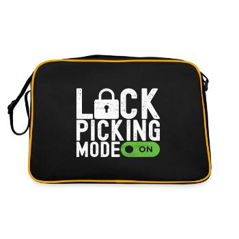 Schlüsseldienst Locksmith Dietrich - Retro Tasche - Schwarz/Gold - Hinten