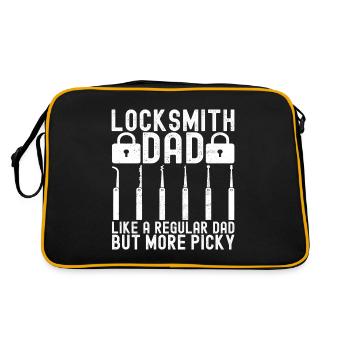 Schlüsseldienst Locksmith Dietrich - Retro Tasche - Schwarz/Gold - Hinten