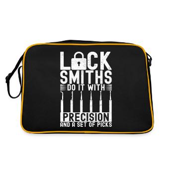 Schlüsseldienst Locksmith Dietrich - Retro Tasche - Schwarz/Gold - Hinten
