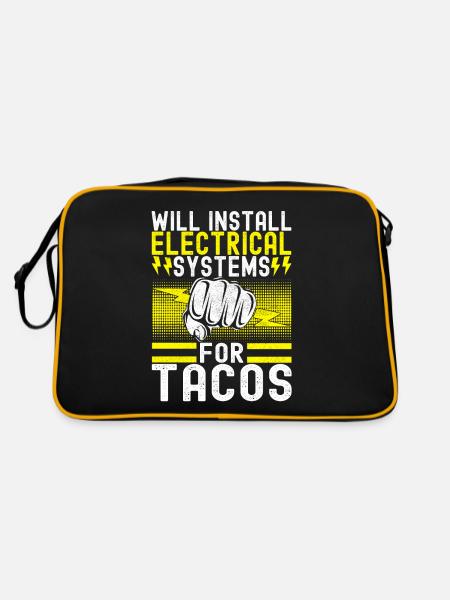 Electrician Electronics Technician - Retro Bag - black/gold - Back