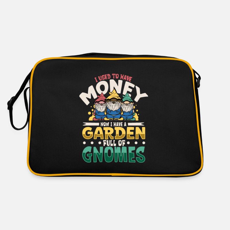 Ich habe einen Garten voller Gartenzwerge Retro Tasche