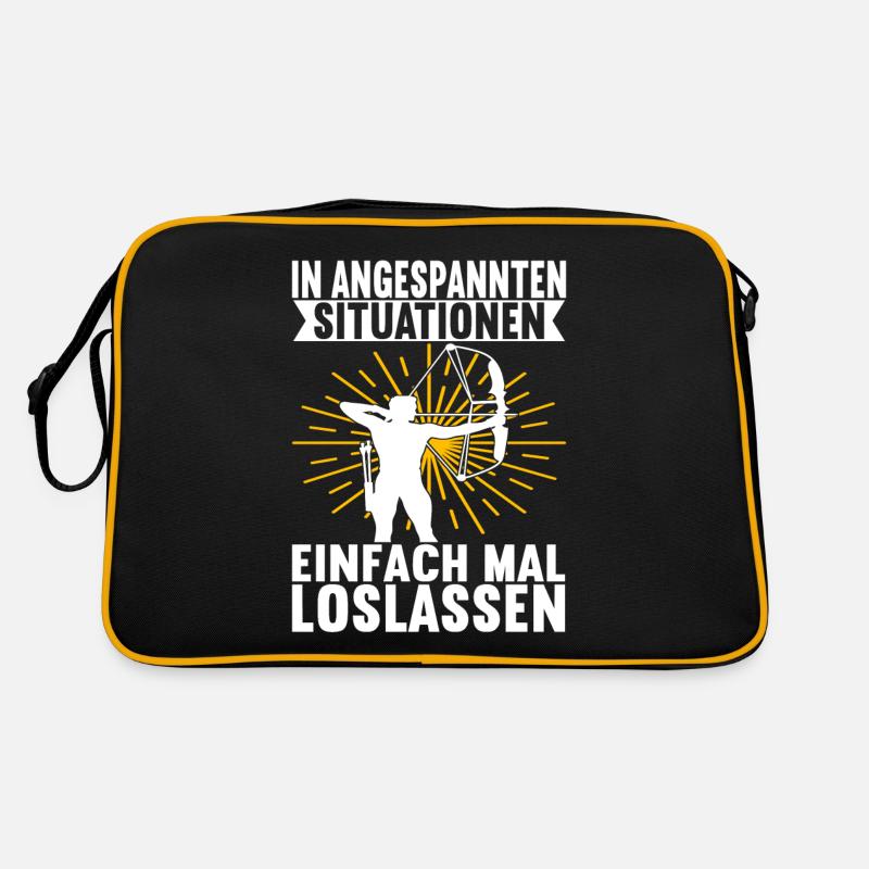 Bogenschießen Bogenschütze - Retro Tasche - Schwarz/Gold