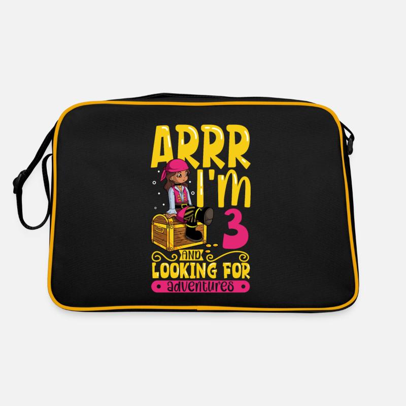 Ich bin 3 - Mädchen Pirat Retro Tasche