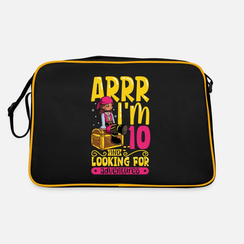 Ich bin 10 - Mädchen Pirat Retro Tasche