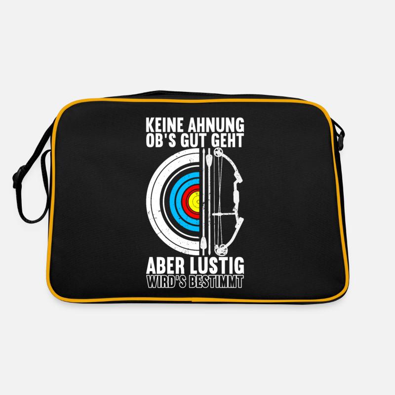 Bogenschießen Bogenschütze - Retro Tasche - Schwarz/Gold