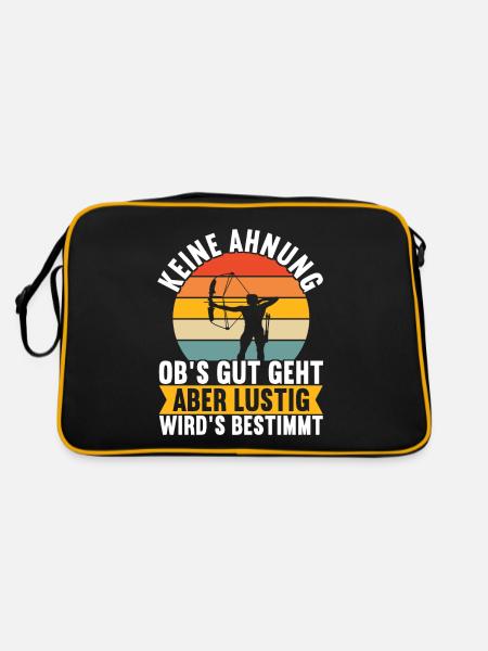 Bogenschießen Bogenschütze - Retro Tasche - Schwarz/Gold