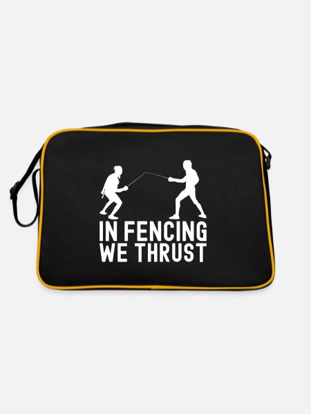 Fechten Fechtsport - Retro Tasche - Schwarz/Gold - Hinten