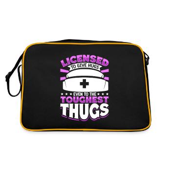 Caring for tough guys - caregiver in the prison system - Retro Bag - black/gold - Back