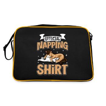 Offizielles Schlafshirt Pferd - Retro Tasche - Schwarz/Gold - Hinten