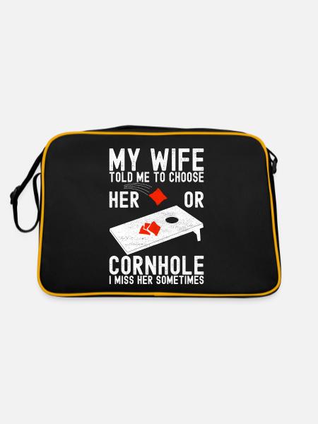 Cornhole Player Cornhole Board - Retro Bag - black/gold - Back