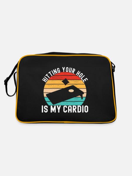 Cornhole Player Cornhole Board - Retro Bag - black/gold - Back