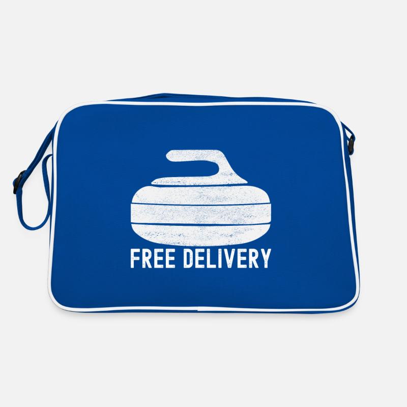 Curling Curlingspieler Retro Tasche