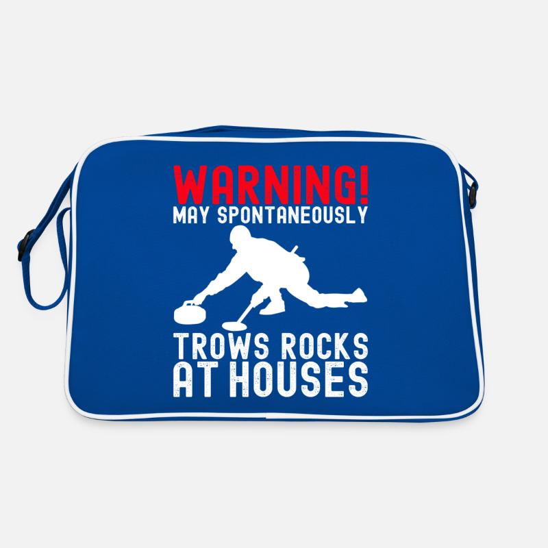 Curling Curlingspieler Retro Tasche