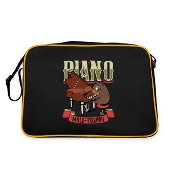 Piano Mole-tissimo - Maulwurf am Klavier - Retro Tasche - Schwarz/Gold - Hinten