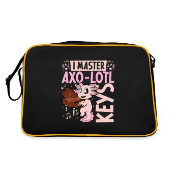 Axolotl on piano - Retro Bag - black/gold - Back