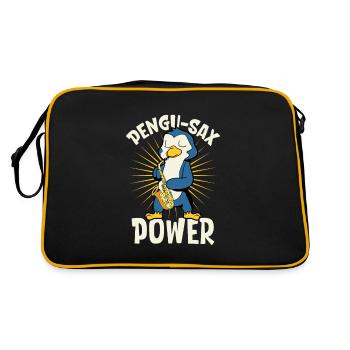 Pengu-Sax Power - Penguin on saxophone - Retro Bag - black/gold - Back
