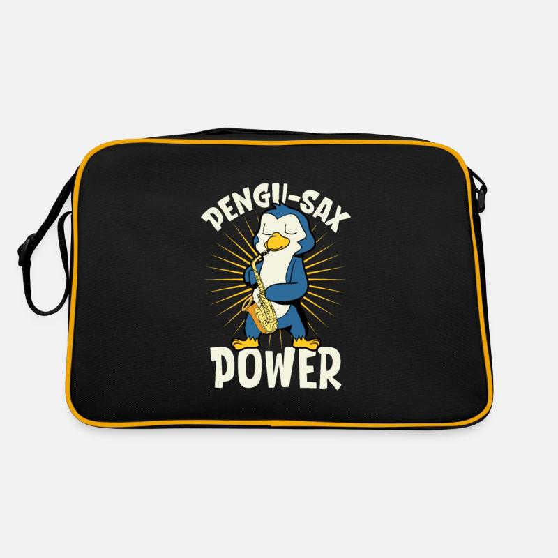 Pengu-Sax Power - Pinguin am Saxophon Retro Tasche