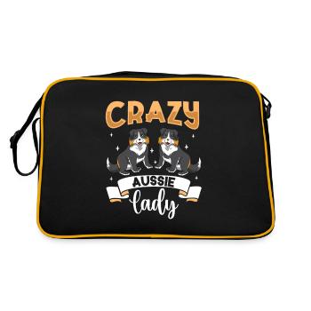 Crazy Aussie Lady - Australian Shepherd - Retro Bag - black/gold - Back