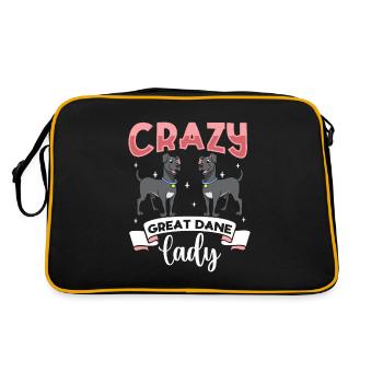 Crazy Great Dane Lady - Deutsche Dogge - Sac Retro - noir/or - Dos