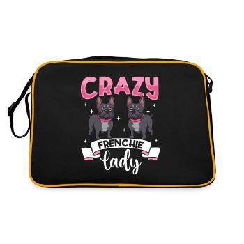 Crazy Frenchie Lady - Bouledogue français - Sac Retro - noir/or - Dos