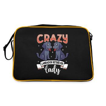 Crazy Labrador Retriever Lady - Labrador Retriever - Sac Retro - noir/or - Dos