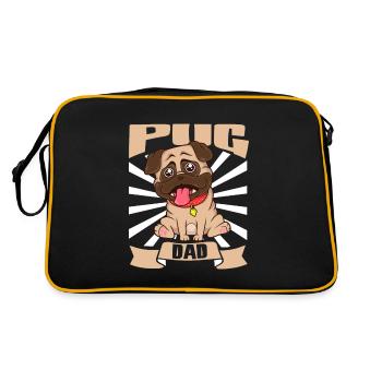 Pug Dad - Mops - Retro Bag - black/gold - Back