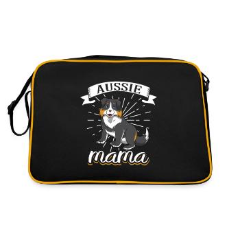 Aussie Mama - Australian Shepherd - Retro Bag - black/gold - Back