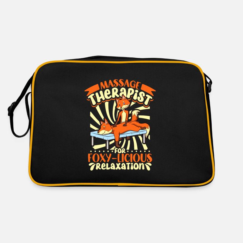 Fuchs bei der Massage Retro Tasche