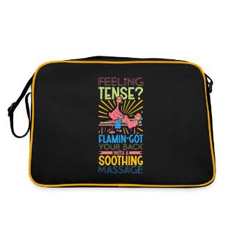Flamingo is a masseur - Retro Bag - black/gold - Back