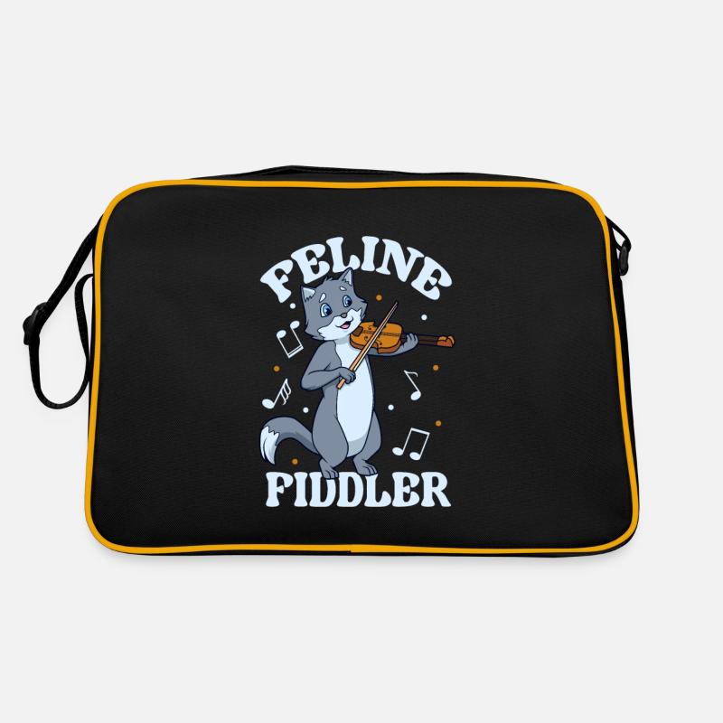 Feline Fiddler - Katze an der Geige Retro Tasche