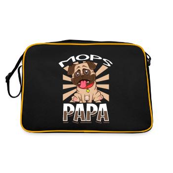 Pug Dad - Pug - Sac Retro - noir/or - Dos