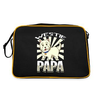 Westie Papa - West Highland Terrier - Sac Retro - noir/or - Dos