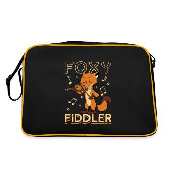 Foxy fiddler - fox on the violin - Retro Bag - black/gold - Back