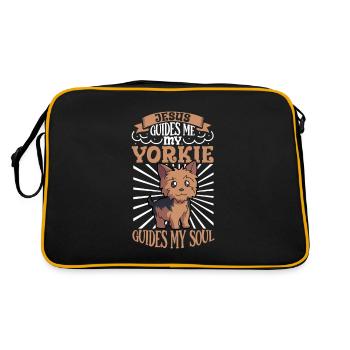 Jésus et mon Yorkshire Terrier - Sac Retro - noir/or - Dos