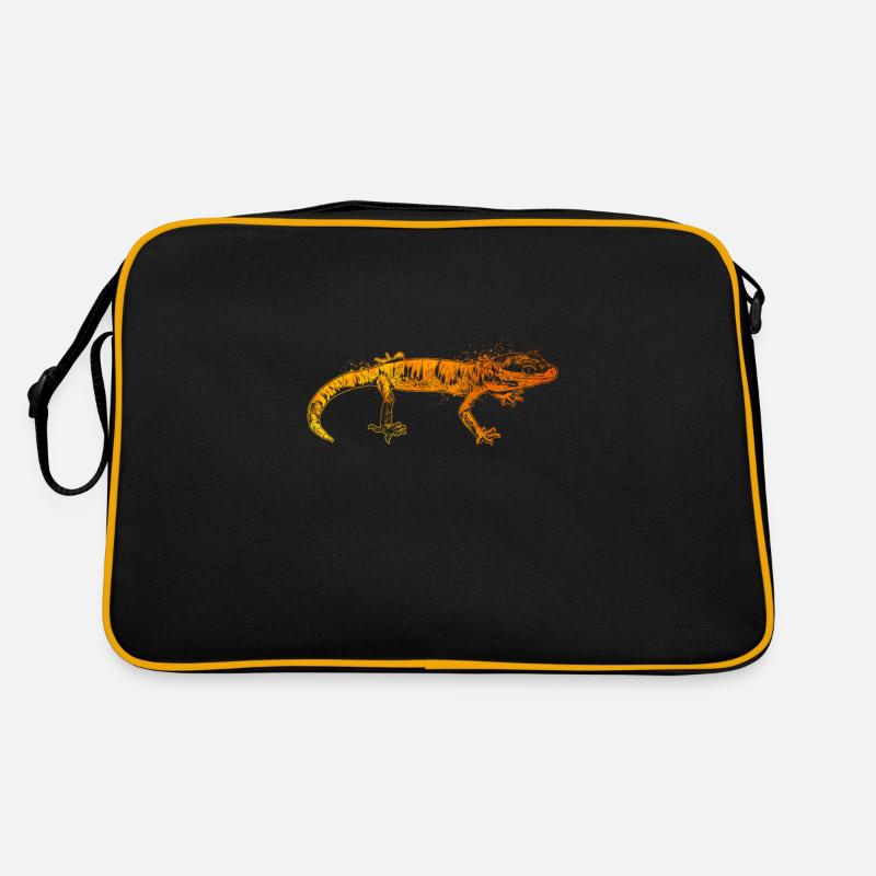 Gecko coloré - Sac Retro - noir/or