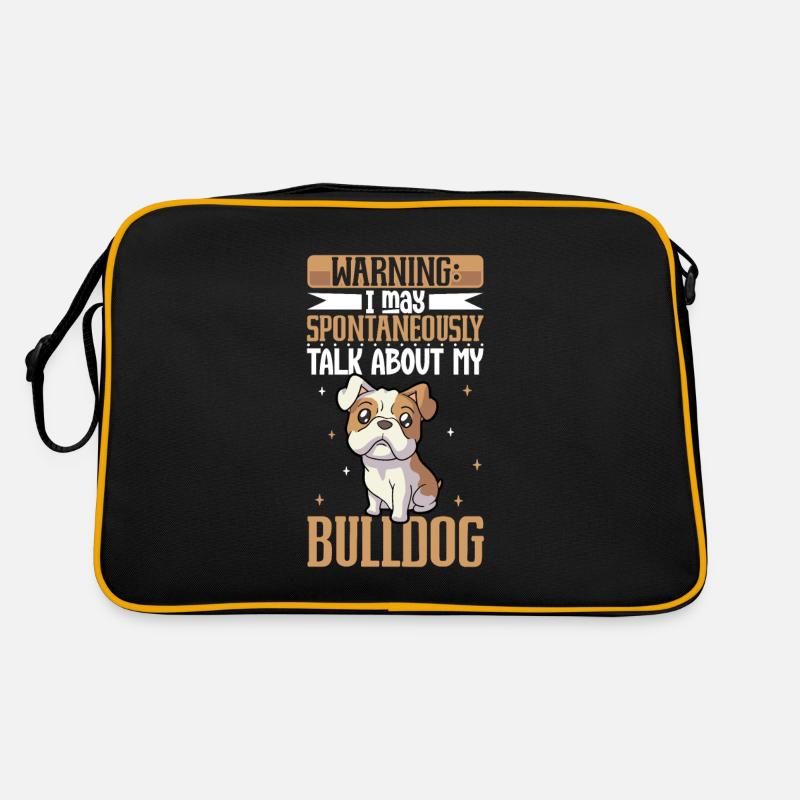 Amoureux des bouledogues - Sac Retro - noir/or