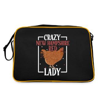 Crazy New Hampshire Lady - New Hampshire - Retro Bag - black/gold - Back